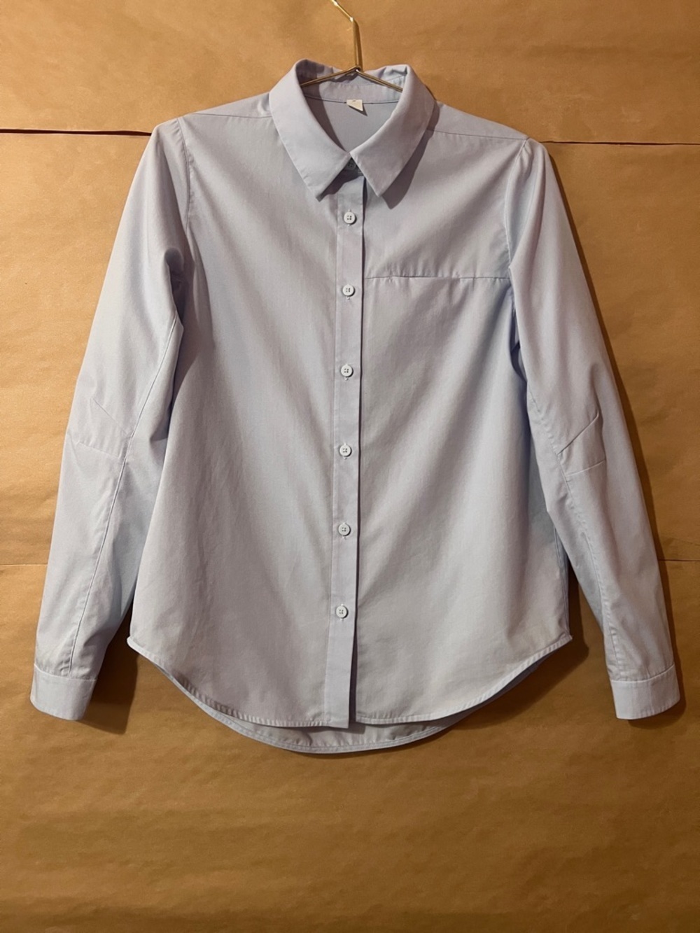 Lululemon | Full Day Ahead Shirt Button Front Top Back Pleat Serene Blue Size 4